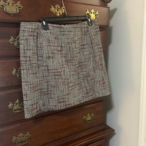 Banana Republic Tweed Mini Skirt - Ivory with Red Accents